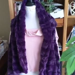 Faux fur wrap vest